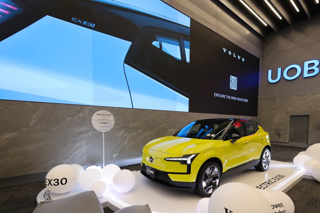 This image has an empty alt attribute; its file name is Volvo-EX30-Car-Moss-yellow-at-UOB-Live-1-1024x683.jpg